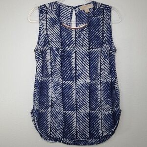 MICHAEL KORS Sleeveless Blue & White Top, size S